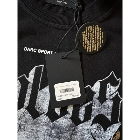 Darc Sport Death Wolf Grunge Crewneck Premium Men’s 2XL NWT